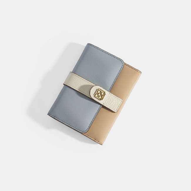  Kadın Mavi / Bej Deri Cüzdan
