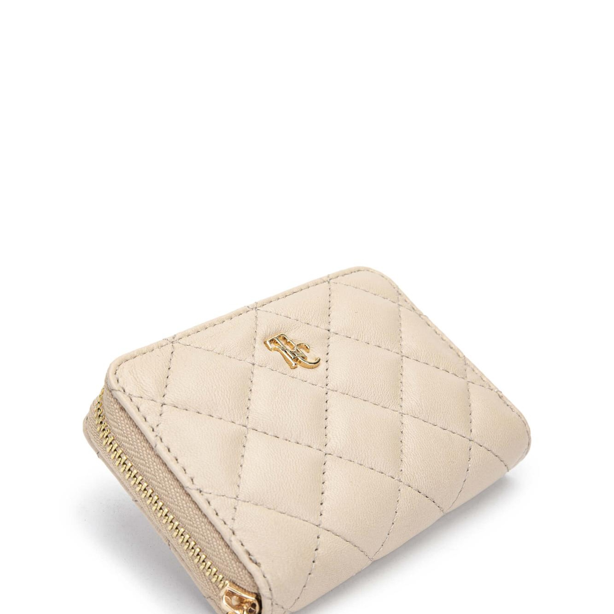 Tamer Tanca Unisex Hakiki Deri Bej Cüzdan Cuzdan