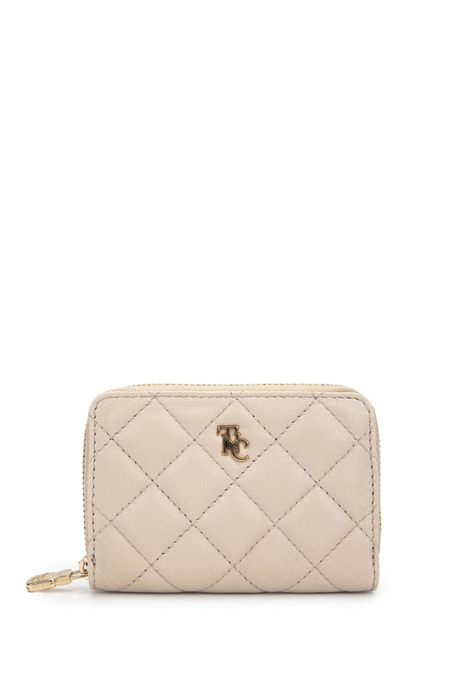  Tamer Tanca Unisex Hakiki Deri Bej Cüzdan Cuzdan