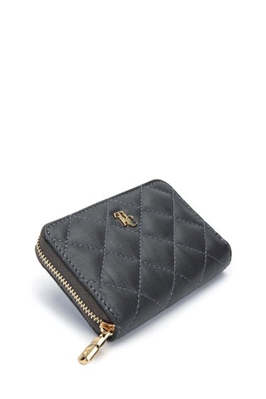  Tamer Tanca Unisex Hakiki Deri Gri Cüzdan Cuzdan