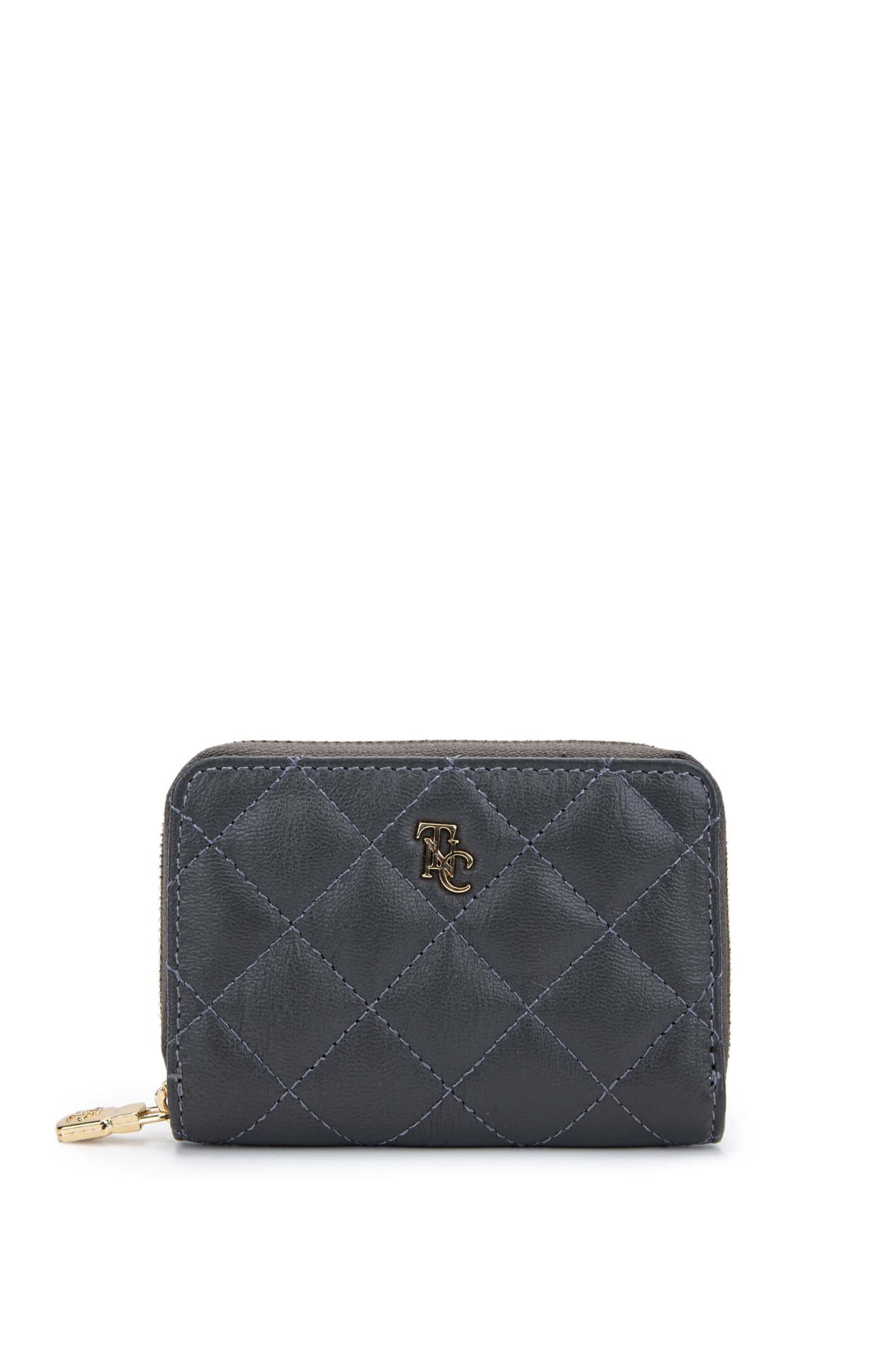  Tamer Tanca Unisex Hakiki Deri Gri Cüzdan Cuzdan