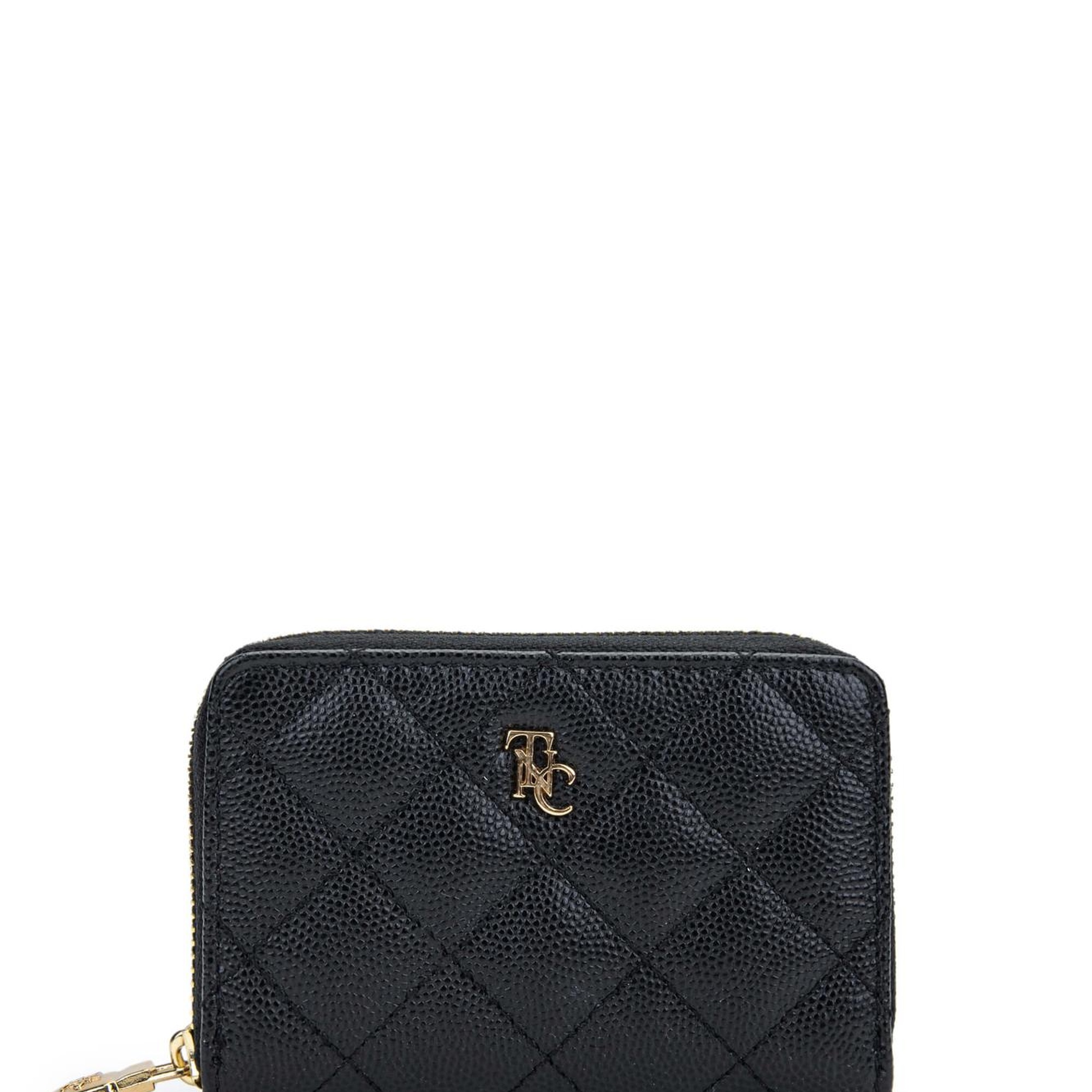 Tamer Tanca Unisex Hakiki Deri Siyah Havyar Cüzdan Cuzdan