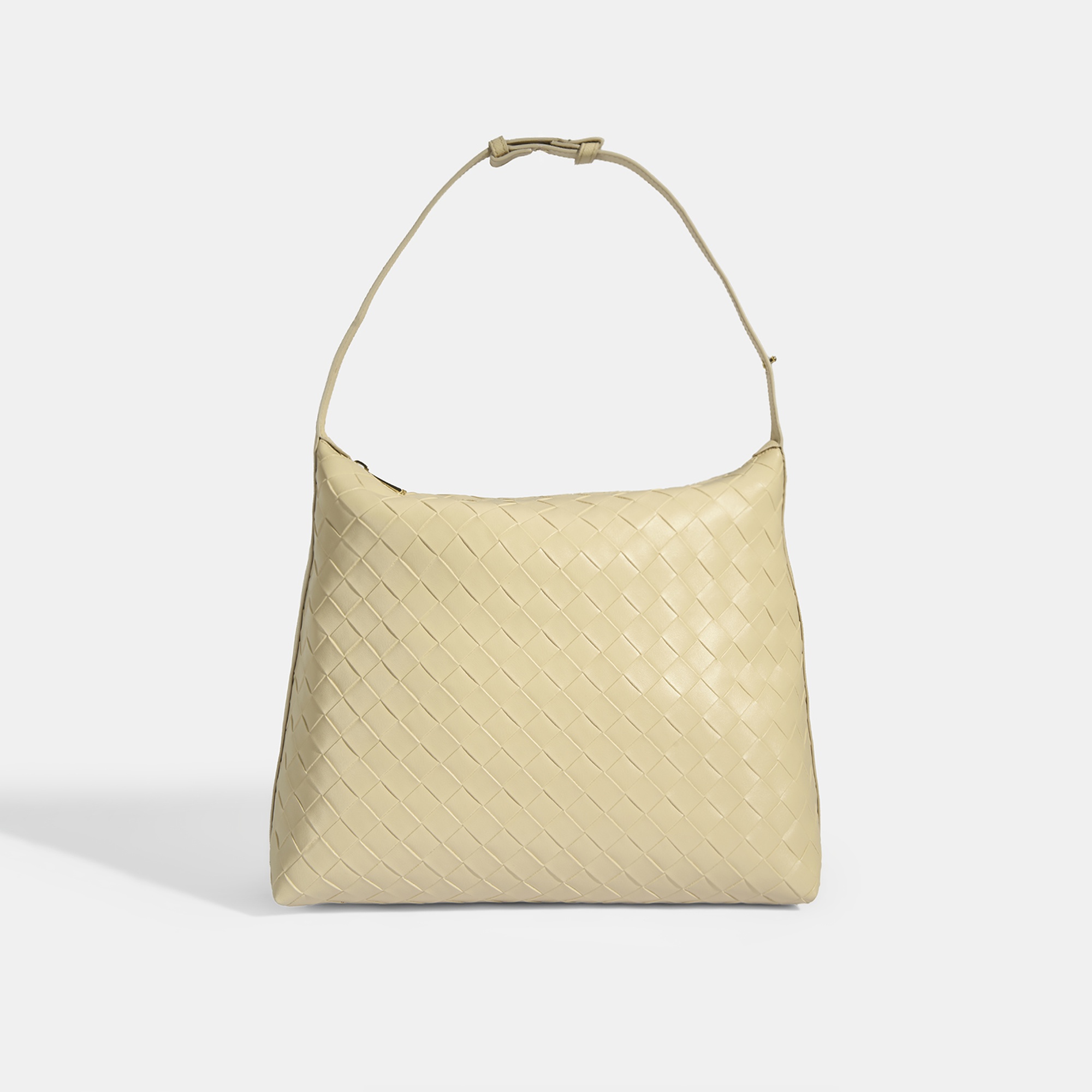 Kadın Bej Örgü Baskılı Omuz Çantası