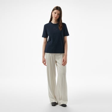  Brooks Brothers Bisiklet Yaka Önü Bb Nakışlı Kadın Lacivert T-Shirt