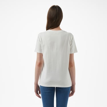  Brooks Brothers Bisiklet Yaka Önü Bb Nakışlı Kadın Beyaz T-Shirt