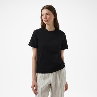  Brooks Brothers Bisiklet Yaka Arkası Fermuarlı Kadın Siyah T-Shirt