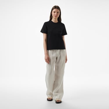  Brooks Brothers Bisiklet Yaka Arkası Fermuarlı Kadın Siyah T-Shirt