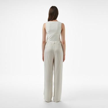  Brooks Brothers Çift Pileli Cupro Kadın Bej Pantolon