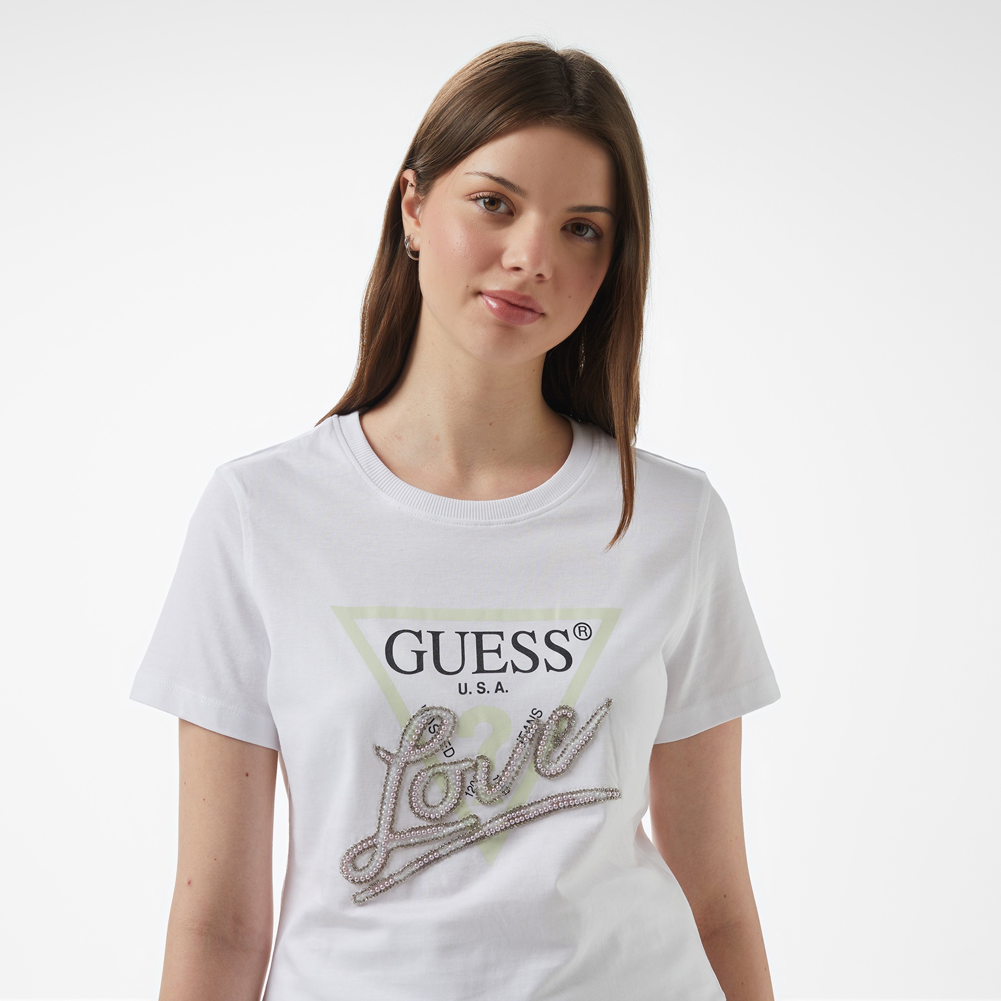 Guess Kadın Beyaz T-Shirt