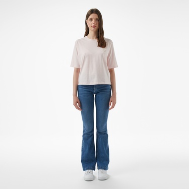  Guess Colette Boxy T Kadın Pembe T-Shirt