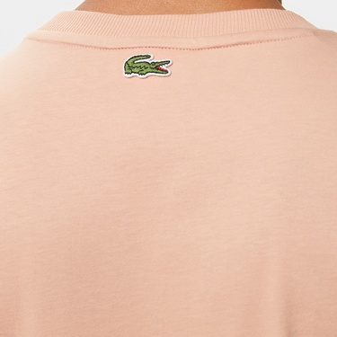  Lacoste Erkek Regular Fit Bisiklet Yaka Baskılı Açık Kahverengi T-Shirt