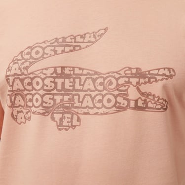  Lacoste Erkek Regular Fit Bisiklet Yaka Baskılı Açık Kahverengi T-Shirt