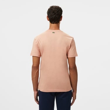  Lacoste Erkek Regular Fit Bisiklet Yaka Baskılı Açık Kahverengi T-Shirt
