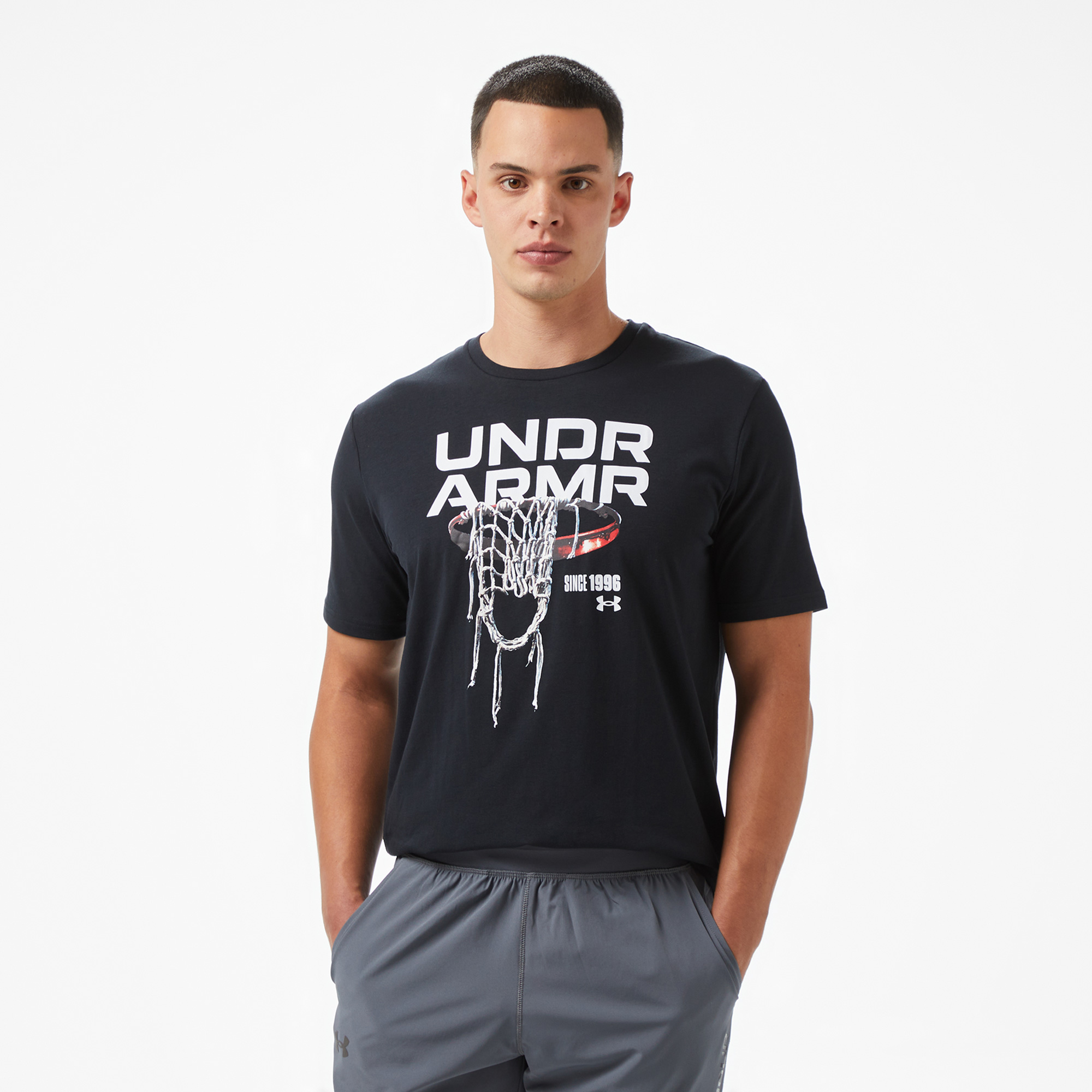  Under Armour Hoops Net Erkek Siyah Basketbol T-Shirt