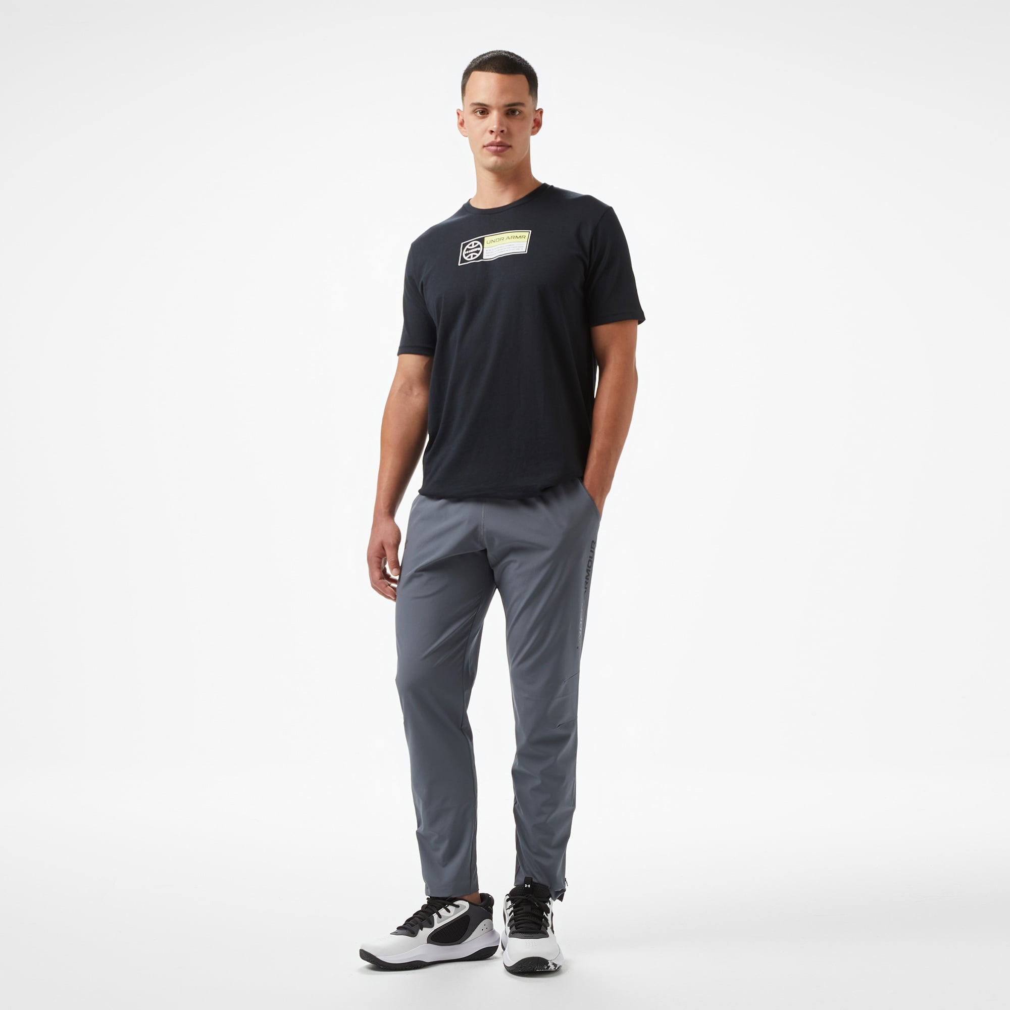 Under Armour 60/40S Hoops Ss Erkek Siyah Basketbol T-Shirt