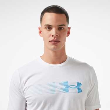  Under Armour Lc Fly in Logo Erkek Beyaz T-Shirt