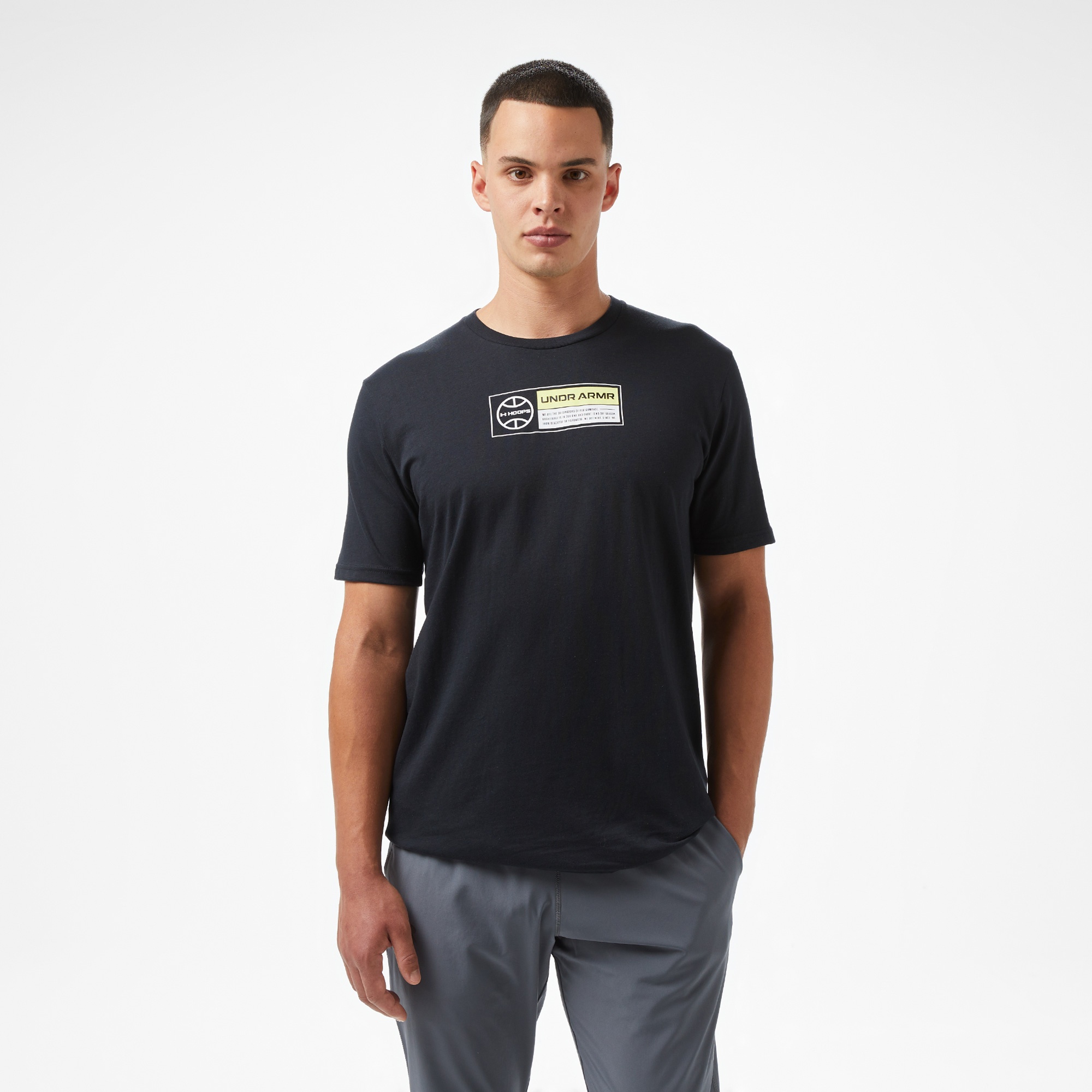 Under Armour 60/40S Hoops Ss Erkek Siyah Basketbol T-Shirt