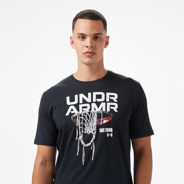  Under Armour Hoops Net Erkek Siyah Basketbol T-Shirt