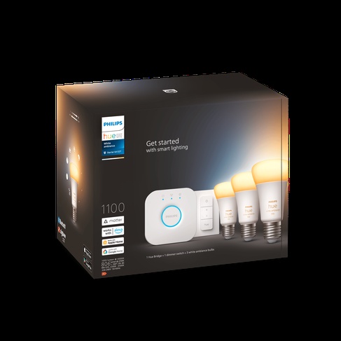  Philips Hue WA 8-75 W Beyaz Ambiyans Akıllı Led Ampul Başlangıç Seti, 3'lü, Kumandalı E27 Bluetooth Özellikli