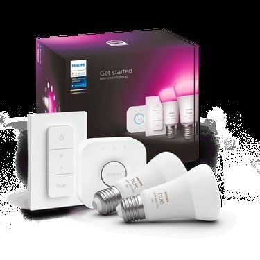  Philips HueWCA 9-75W Renkli Akıllı Başlangıç Seti 2'li Kumandalı E27 Bluetooth Özellikli