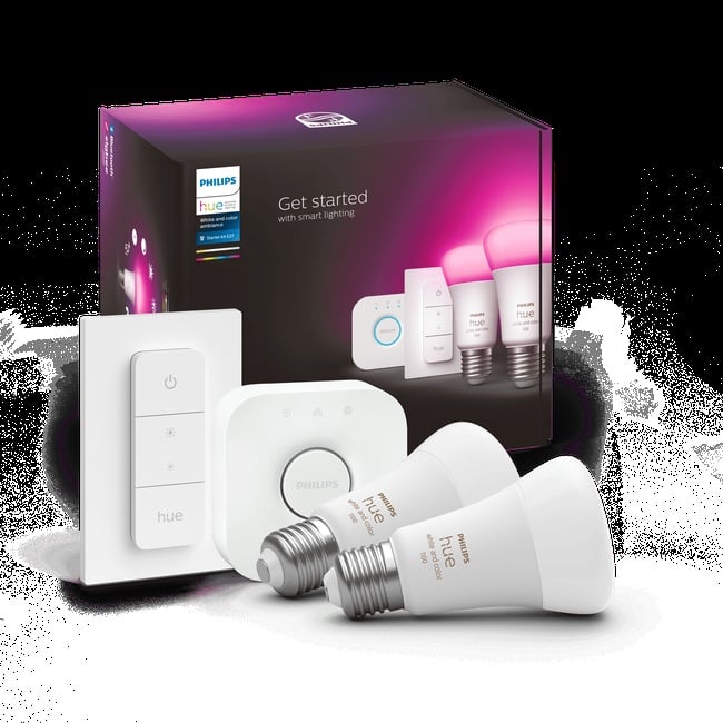  Philips HueWCA 9-75W Renkli Akıllı Başlangıç Seti 2'li Kumandalı E27 Bluetooth Özellikli