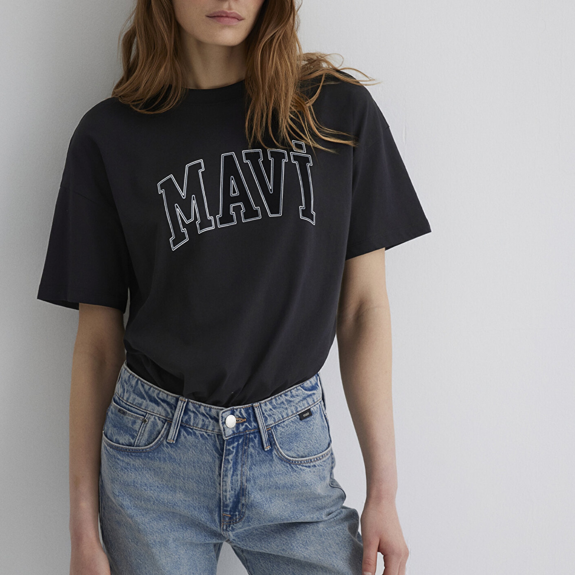 Mavi Mavi Logo Baskılı Siyah Tişört Regular Fit / Normal Kesim 1611193-900