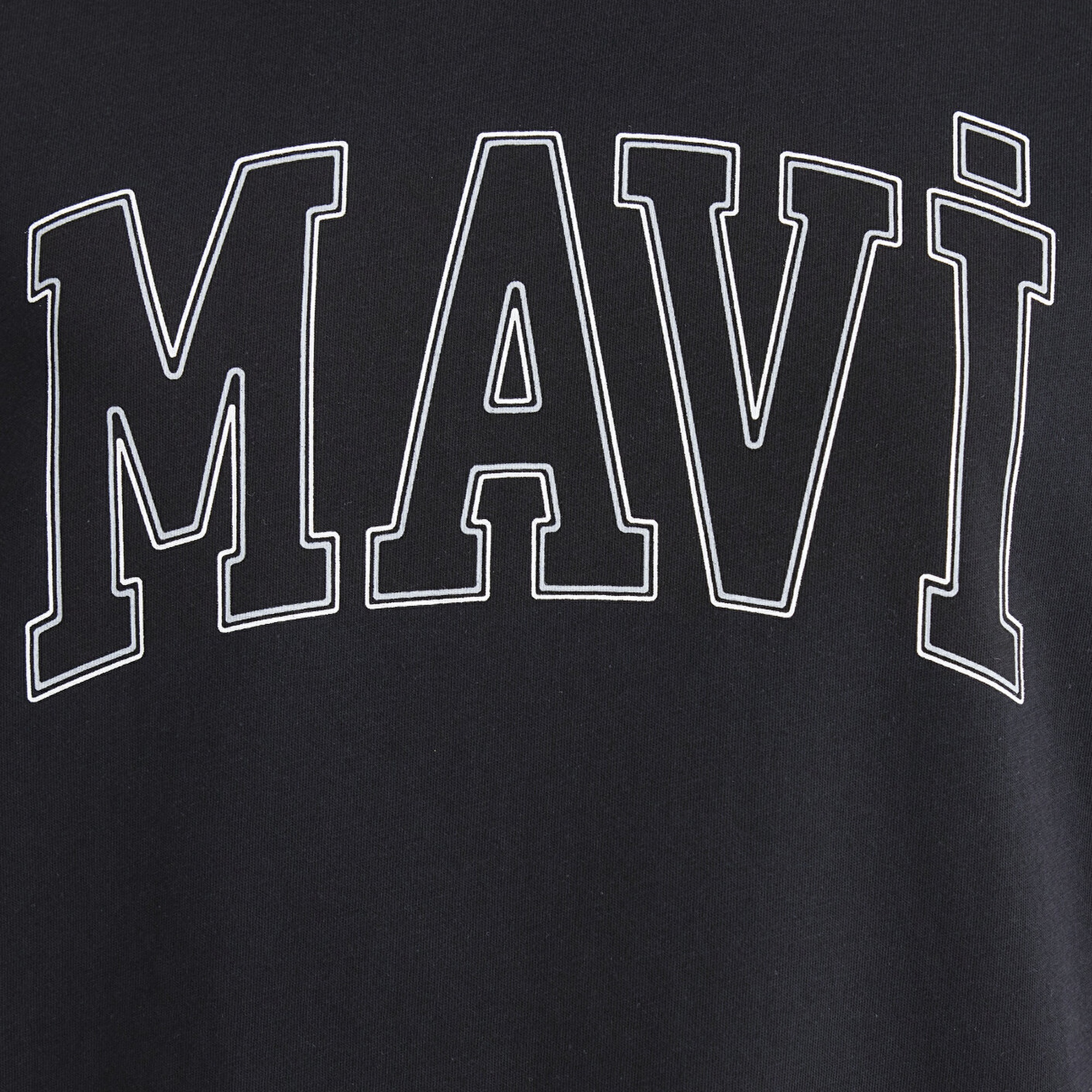 Mavi Mavi Logo Baskılı Siyah Tişört Regular Fit / Normal Kesim 1611193-900