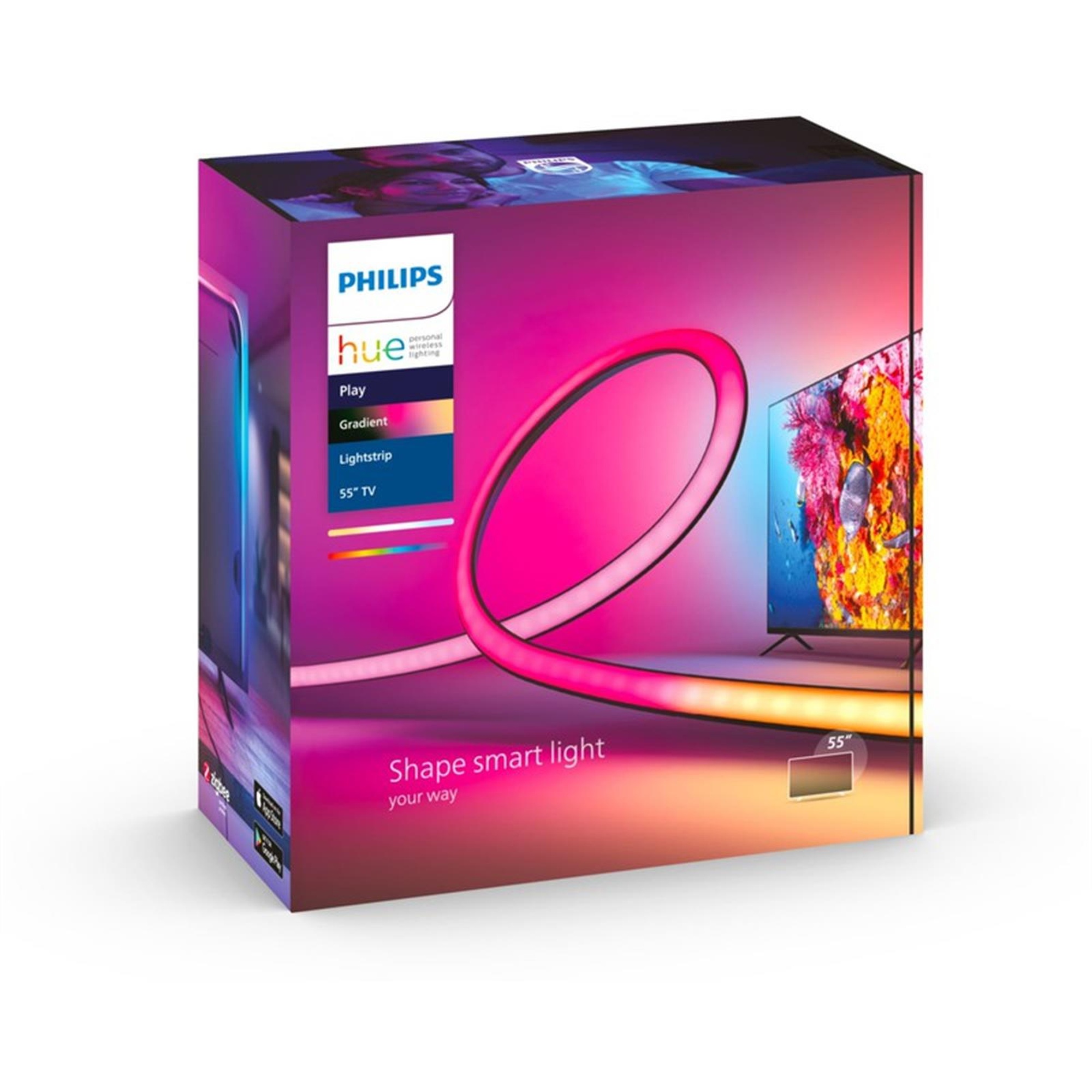 Philips Hue Lightstrip Gradient TV 55'' Akıllı Renkli LED Şerit Aydınlatma