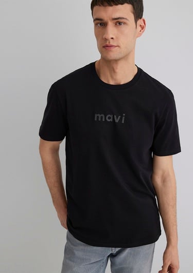  Mavi Mavi Baskılı Siyah Tişört Regular Fit / Normal Kesim 0612732-900