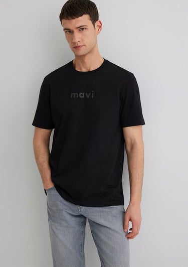  Mavi Mavi Baskılı Siyah Tişört Regular Fit / Normal Kesim 0612732-900