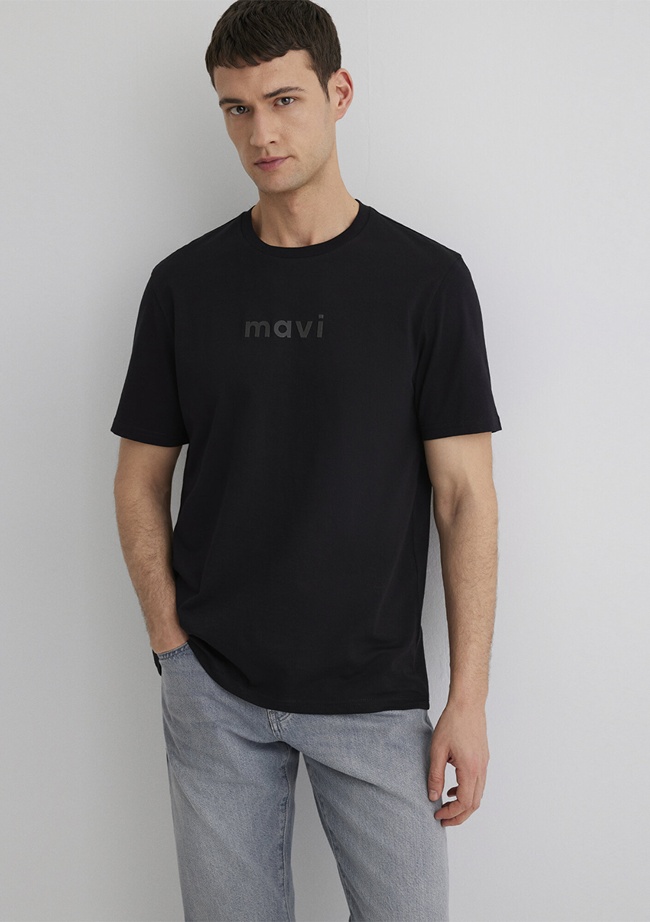  Mavi Mavi Baskılı Siyah Tişört Regular Fit / Normal Kesim 0612732-900