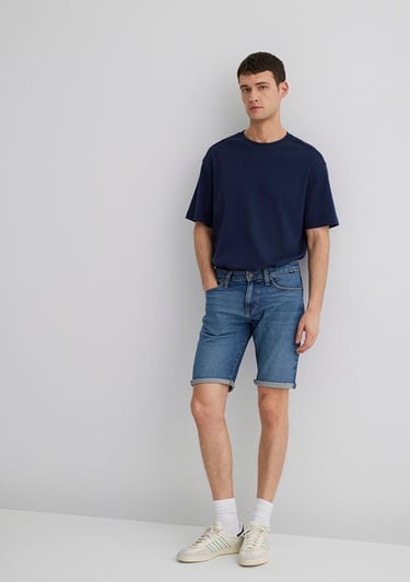  Mavi Tim Street Gölgeli Indigo Mavisi Jean Şort 0428487143