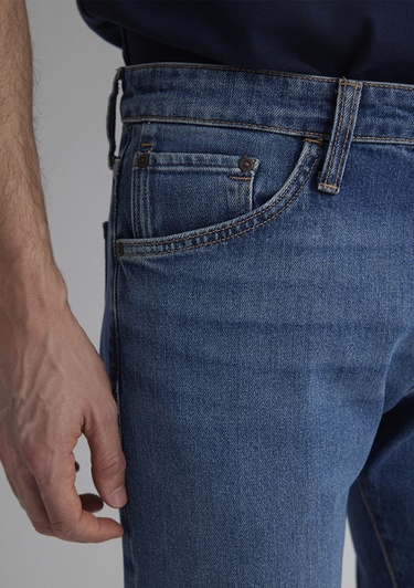  Mavi Tim Street Gölgeli Indigo Mavisi Jean Şort 0428487143