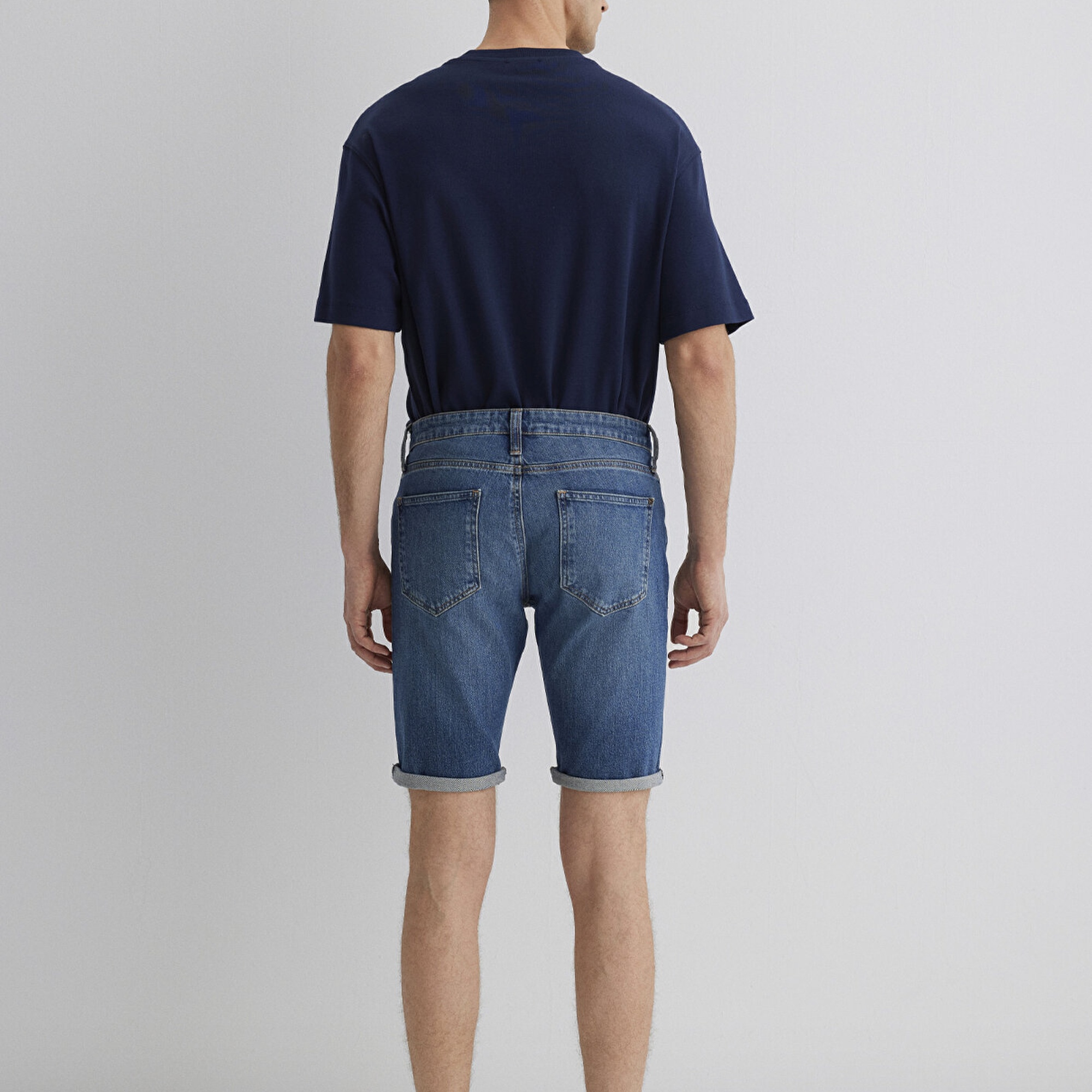 Mavi Tim Street Gölgeli Indigo Mavisi Jean Şort 0428487143