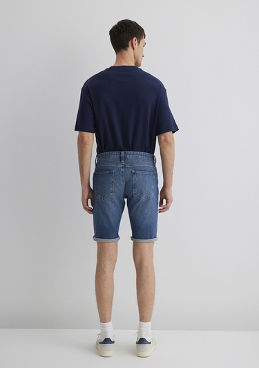  Mavi Tim Street Gölgeli Indigo Mavisi Jean Şort 0428487143