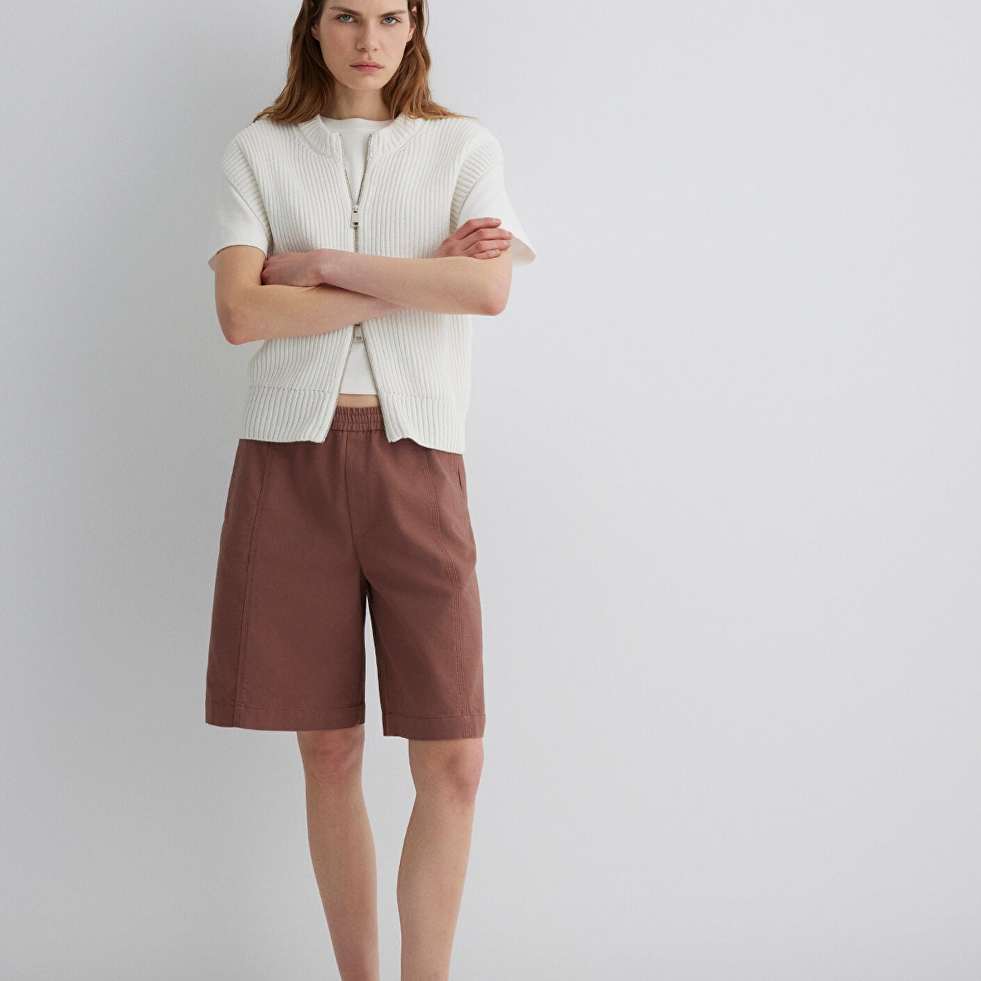 Mavi Kahverengi Bermuda Şort 1410200-70387