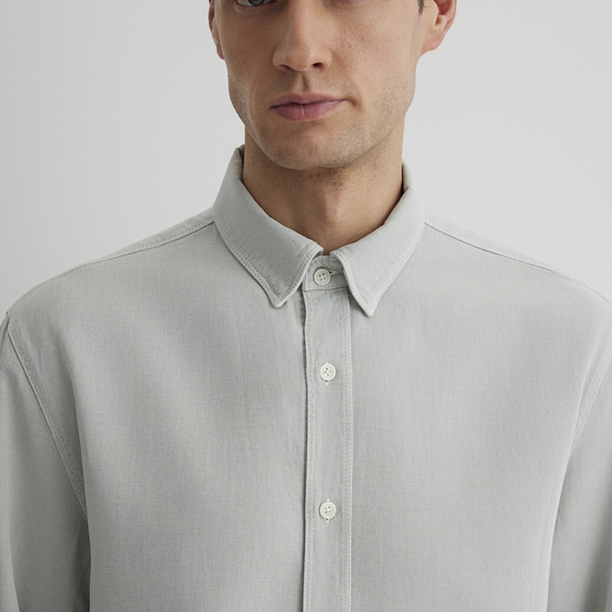 Mavi Keten Karışımlı Gri Tencel Gömlek Regular Fit / Normal Kesim 0211482-70148