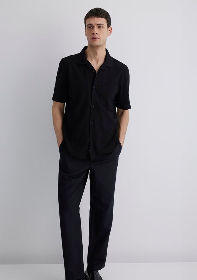  Mavi Siyah Gömlek Regular Fit / Normal Kesim 0211552-900