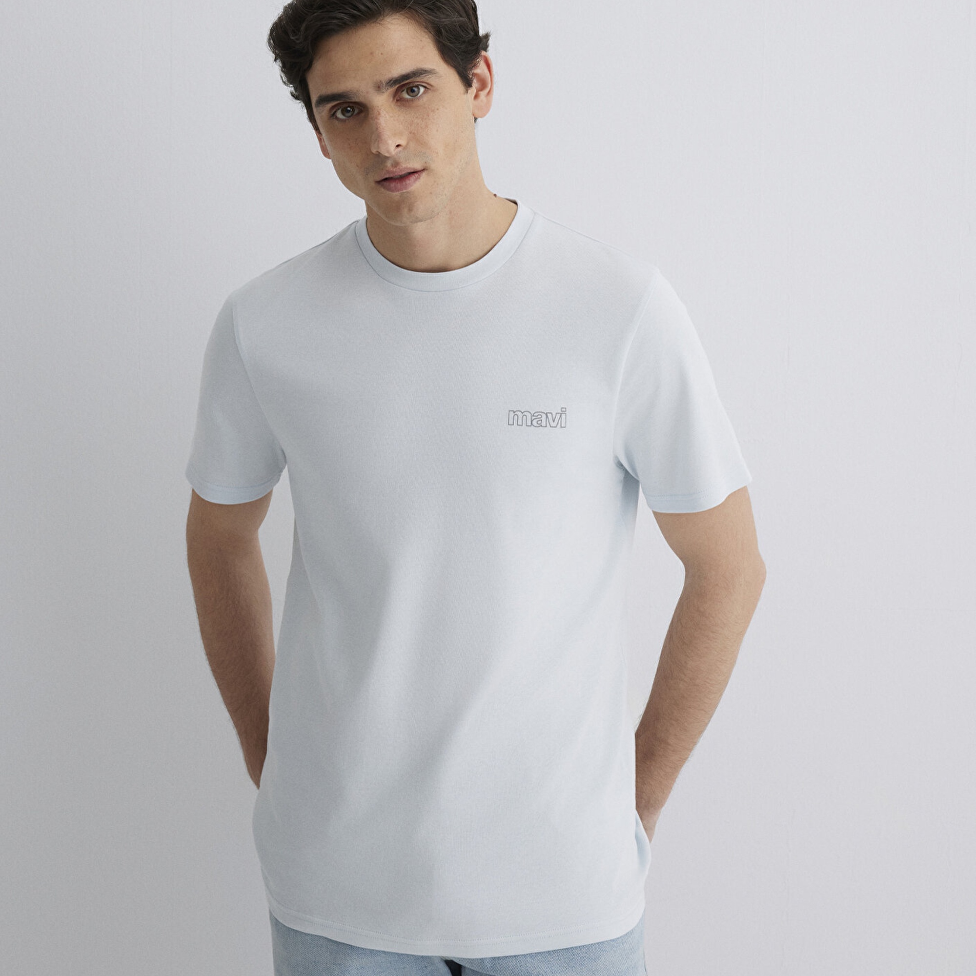 Mavi Mavi Logo Baskılı Mavi Tişört Slim Fit / Dar Kesim 0610360-89288