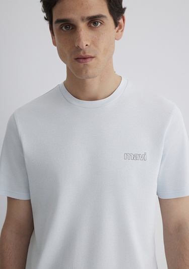  Mavi Mavi Logo Baskılı Mavi Tişört Slim Fit / Dar Kesim 0610360-89288