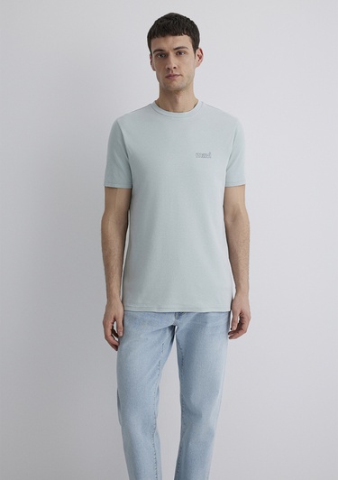  Mavi Mavi Logo Baskılı Yeşil Tişört Slim Fit / Dar Kesim 0610360-70148