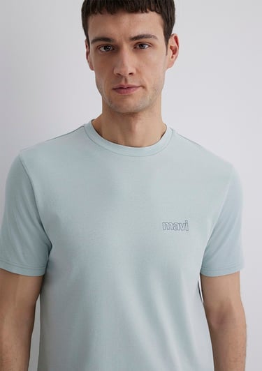  Mavi Mavi Logo Baskılı Yeşil Tişört Slim Fit / Dar Kesim 0610360-70148