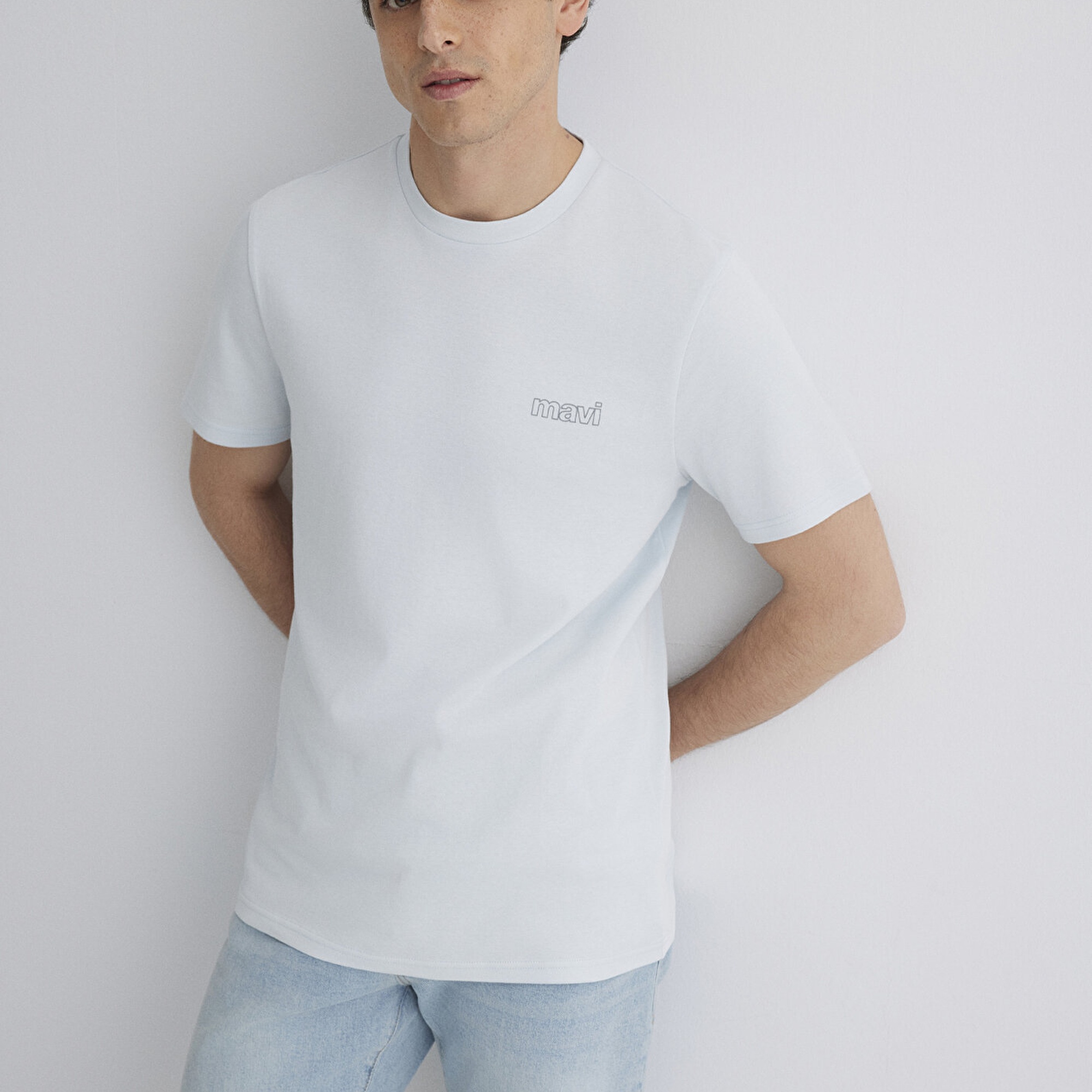 Mavi Mavi Logo Baskılı Mavi Tişört Slim Fit / Dar Kesim 0610360-89288