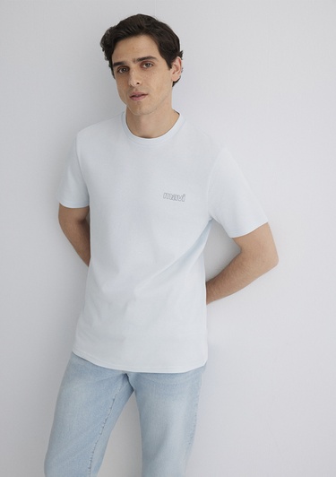  Mavi Mavi Logo Baskılı Mavi Tişört Slim Fit / Dar Kesim 0610360-89288