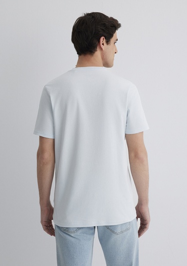  Mavi Mavi Logo Baskılı Mavi Tişört Slim Fit / Dar Kesim 0610360-89288