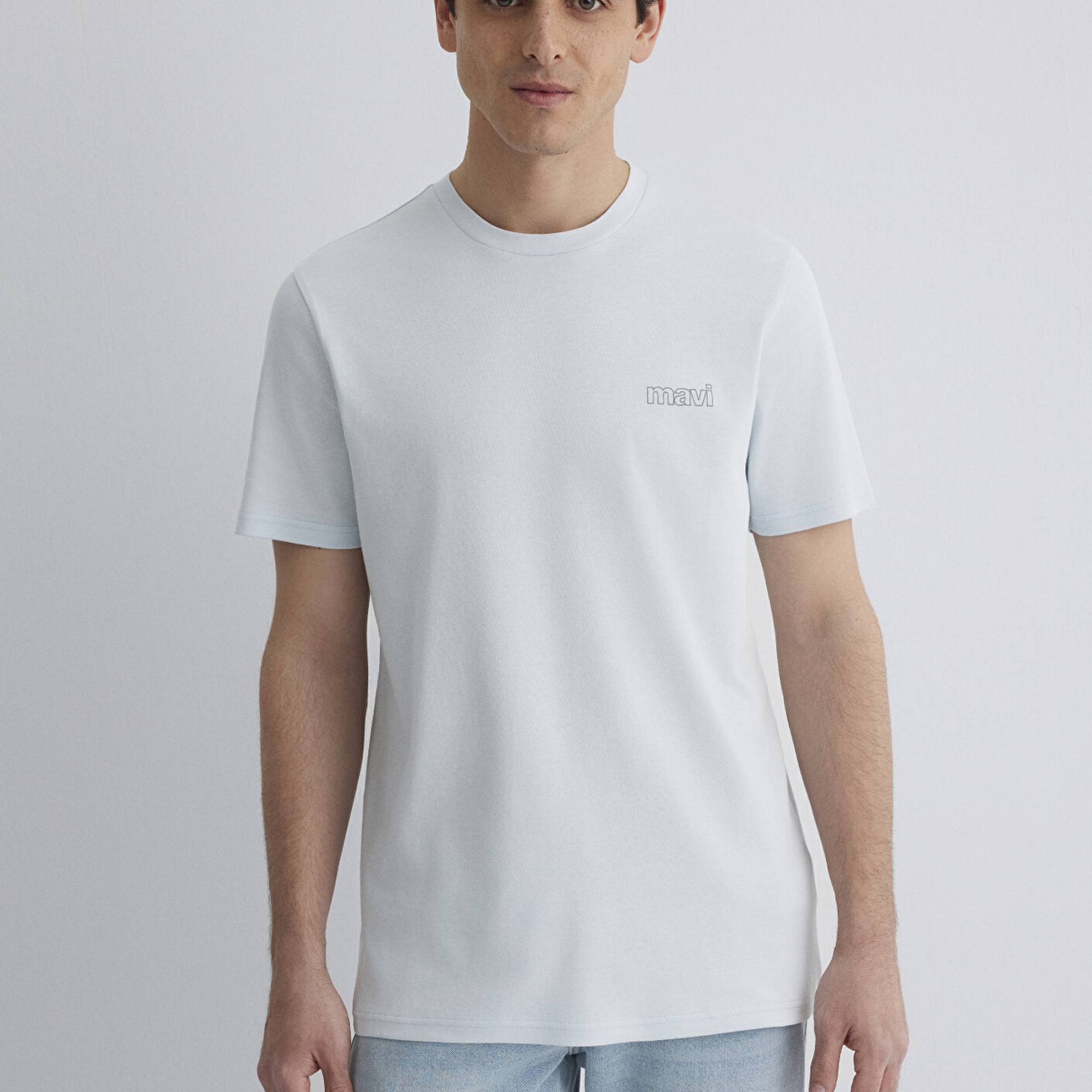 Mavi Mavi Logo Baskılı Mavi Tişört Slim Fit / Dar Kesim 0610360-89288