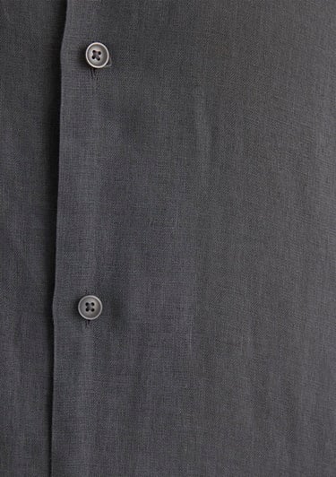  Mavi Gri Keten Gömlek Regular Fit / Normal Kesim 0211474-70096