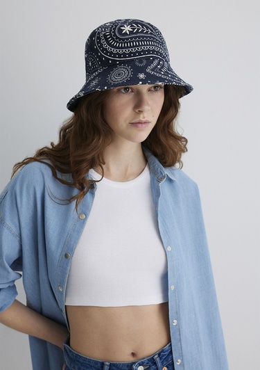  Mavi Baskılı Lacivert Bucket Şapka 1912974-70491