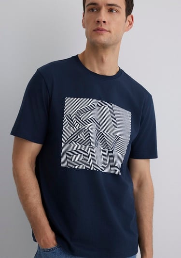  Mavi İstanbul Baskılı Lacivert Tişört Regular Fit / Normal Kesim 0612990-70490