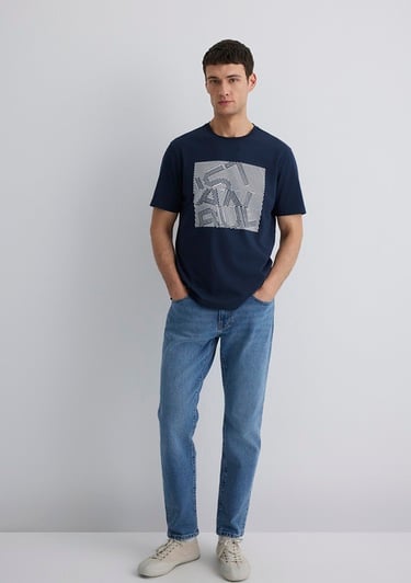  Mavi İstanbul Baskılı Lacivert Tişört Regular Fit / Normal Kesim 0612990-70490